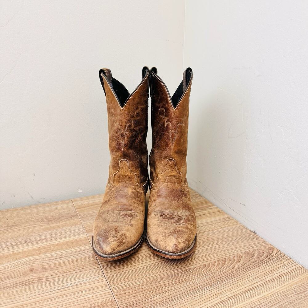 Laredo Brown Leather Pointed Toe Western Boots Women’s Size 9 - Picture 2 of 10